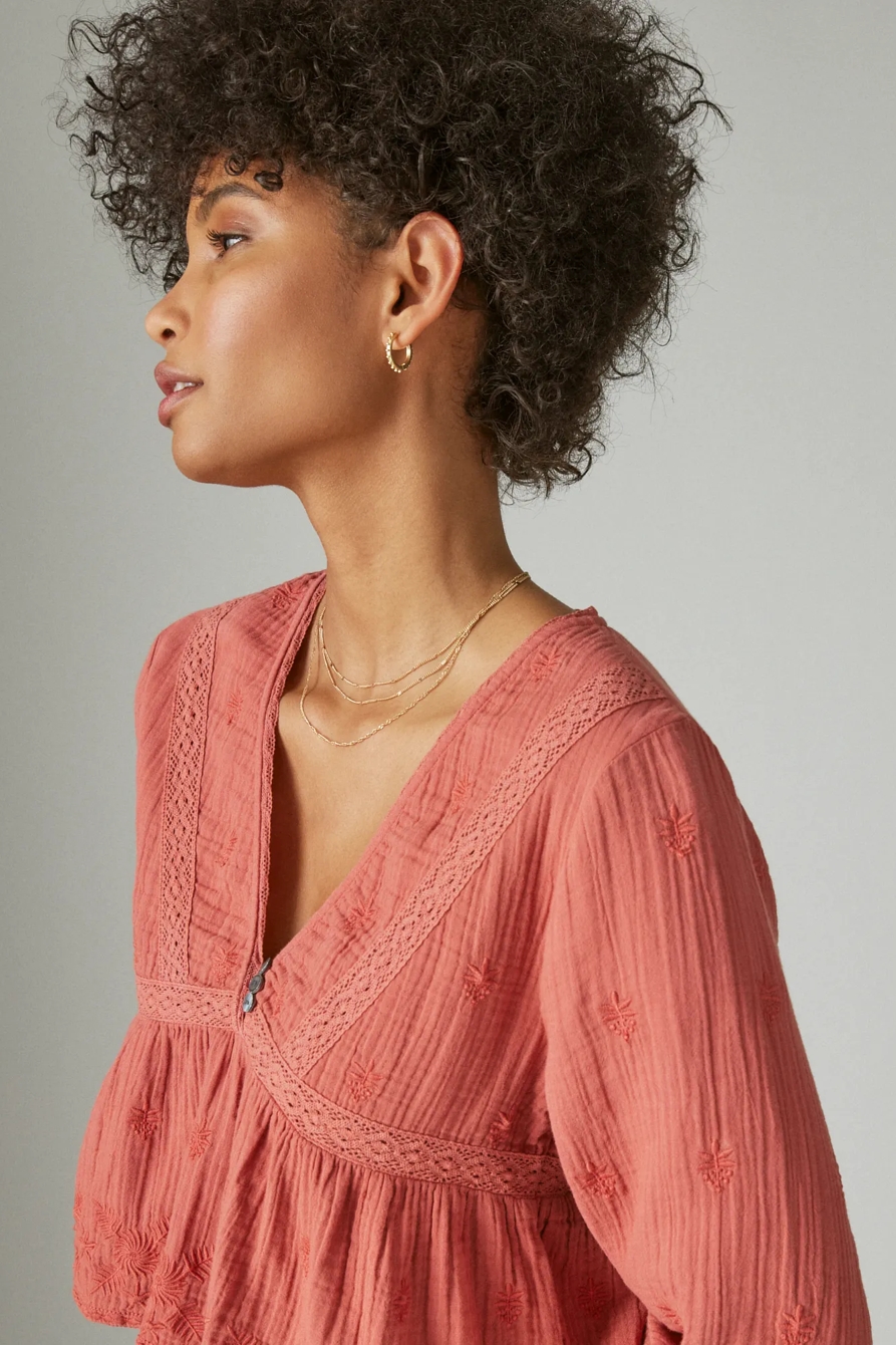 LACE INSET BABYDOLL TOP, image 4