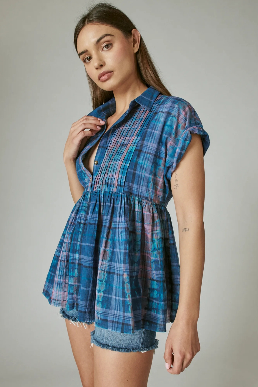 SHORT SLEEVE BABYDOLL TUNIC SHIRT, image 2