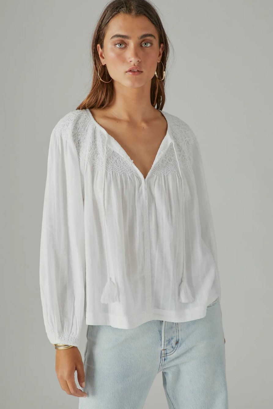 SMOCKED PEASANT BLOUSE, image 2