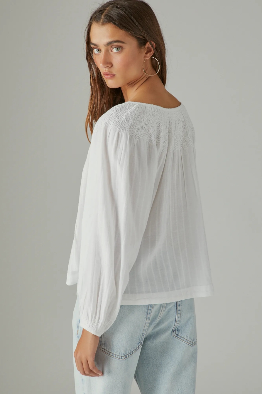 SMOCKED PEASANT BLOUSE, image 3