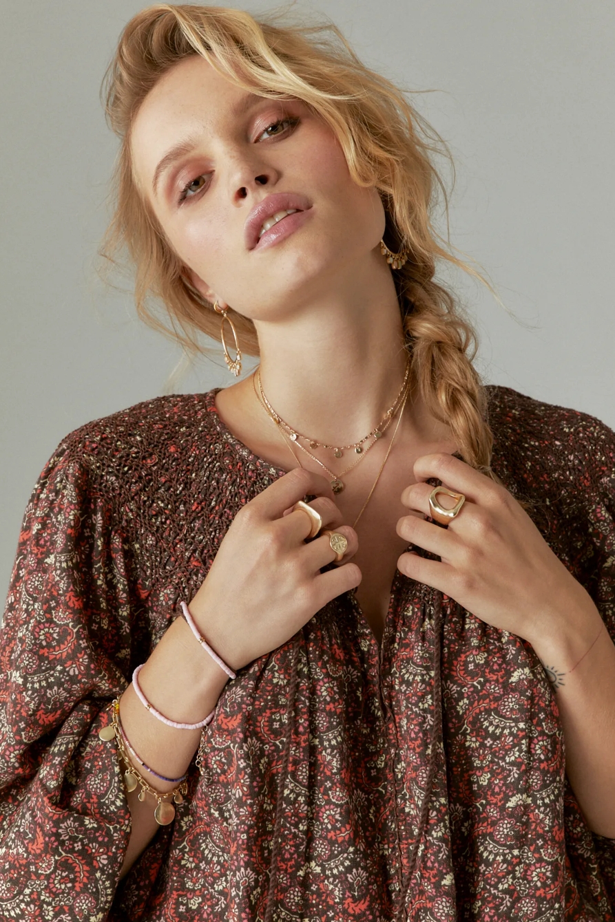 PRINTED SMOCKED PEASANT BLOUSE, image 4