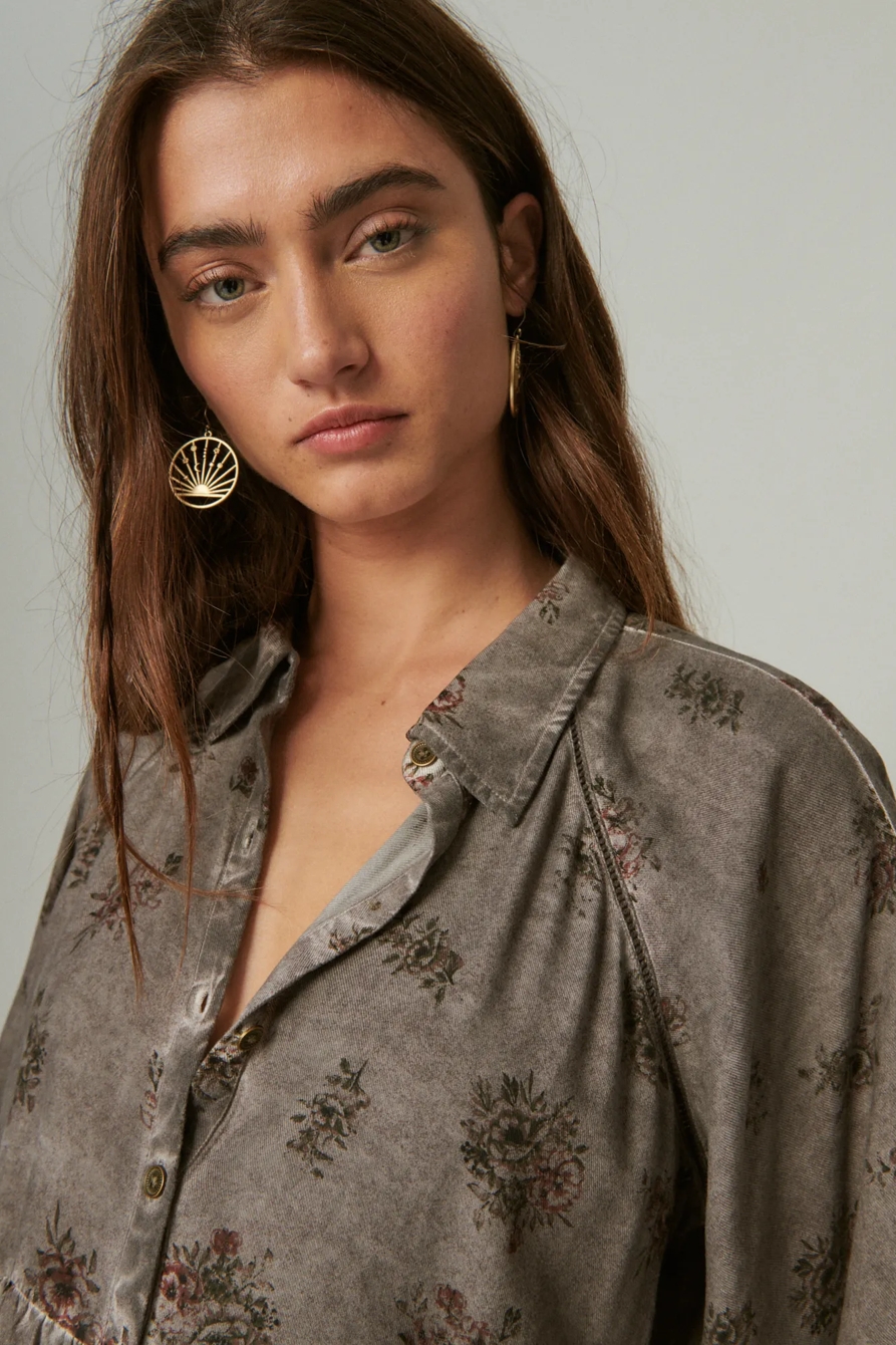 FLORAL PRINTED OVERDYE TOP, image 2