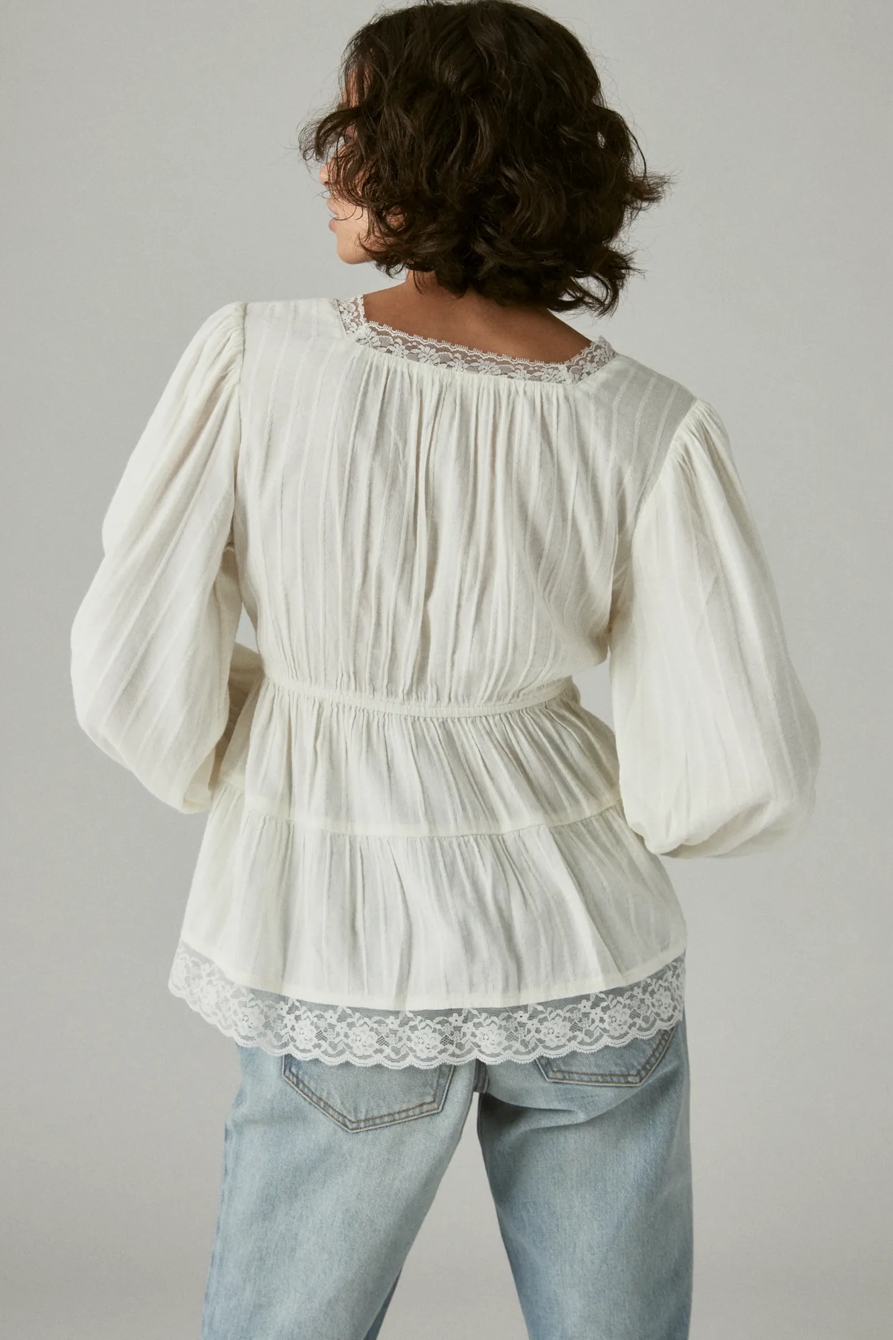 BABYDOLL LACE TRIM TOP, image 2
