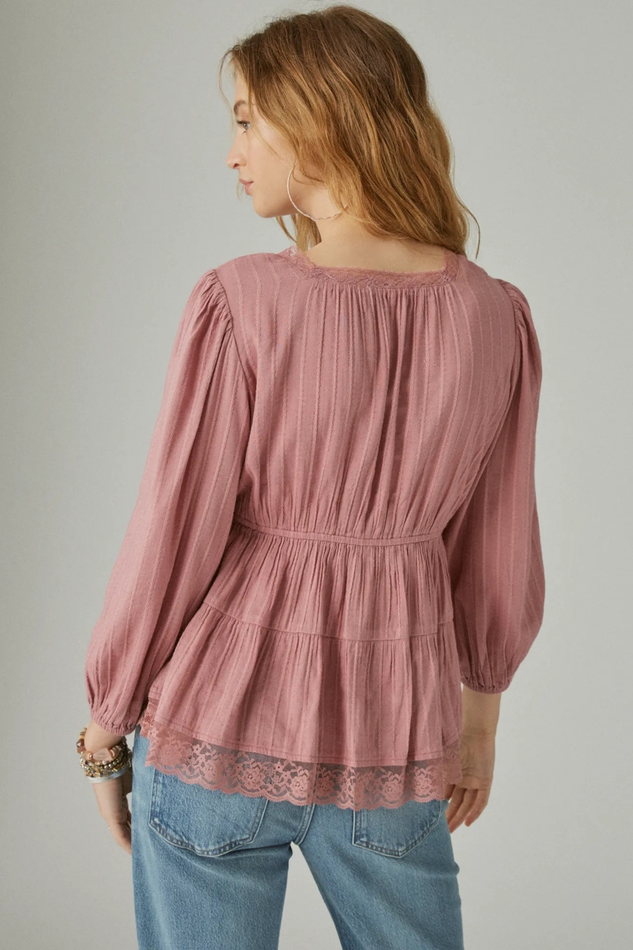 BABYDOLL LACE TRIM TOP, image 2