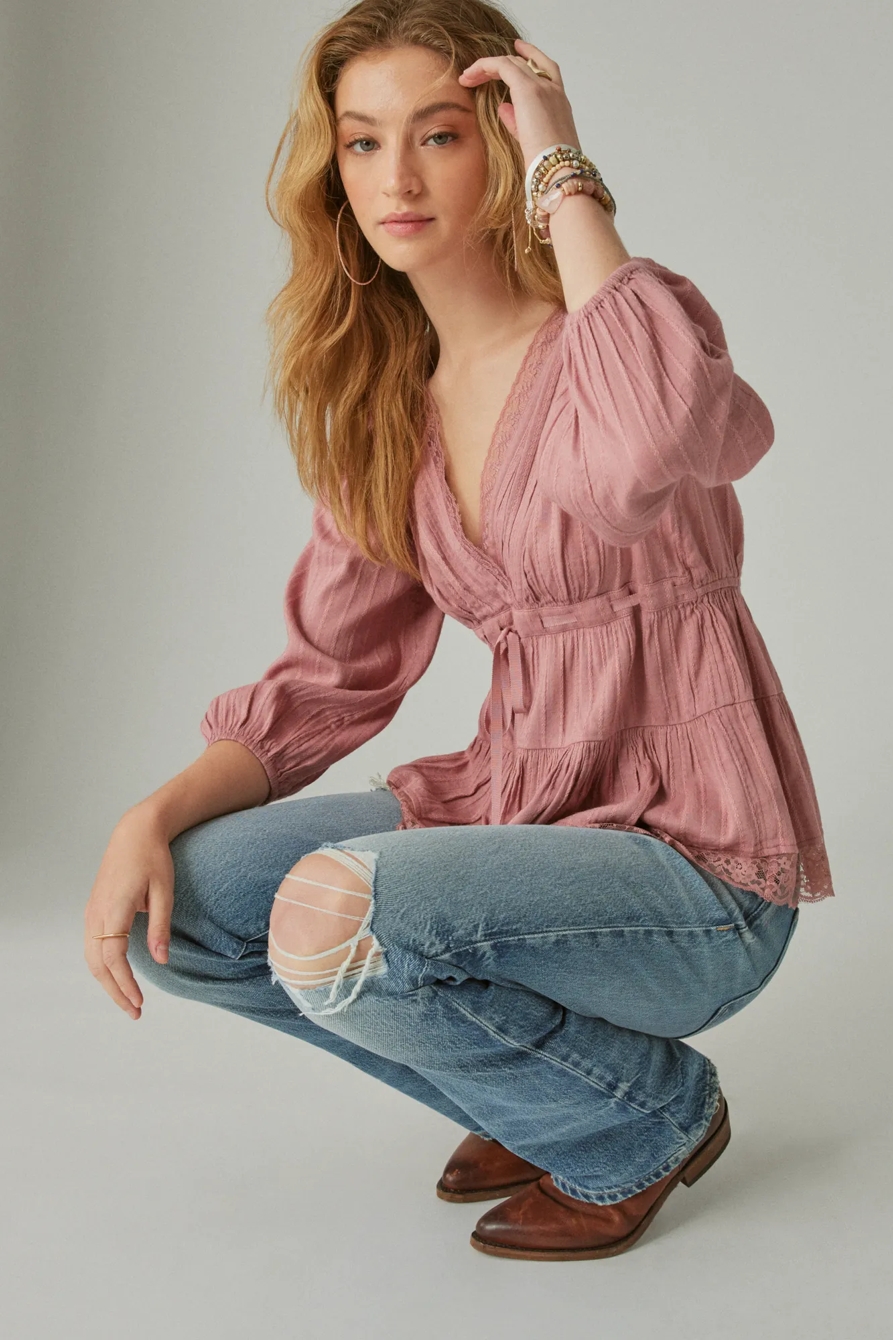 BABYDOLL LACE TRIM TOP, image 3