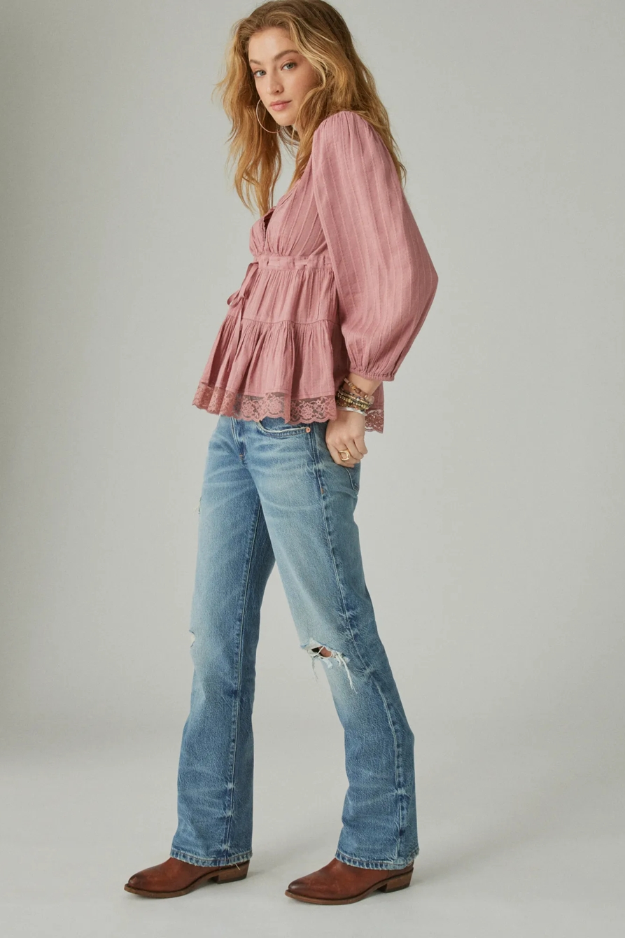 BABYDOLL LACE TRIM TOP, image 4