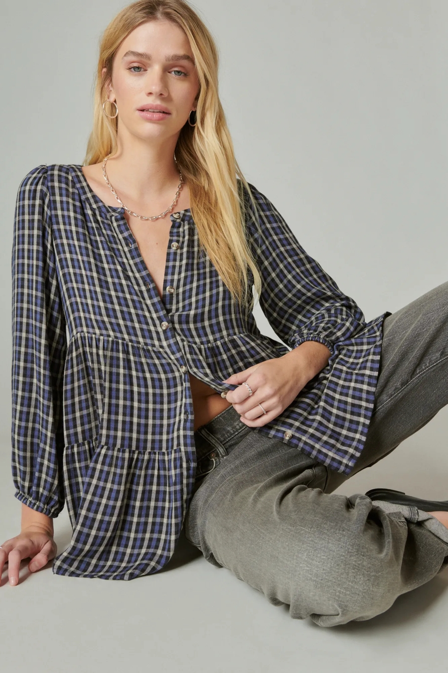 PLAID TIERED TUNIC, image 1