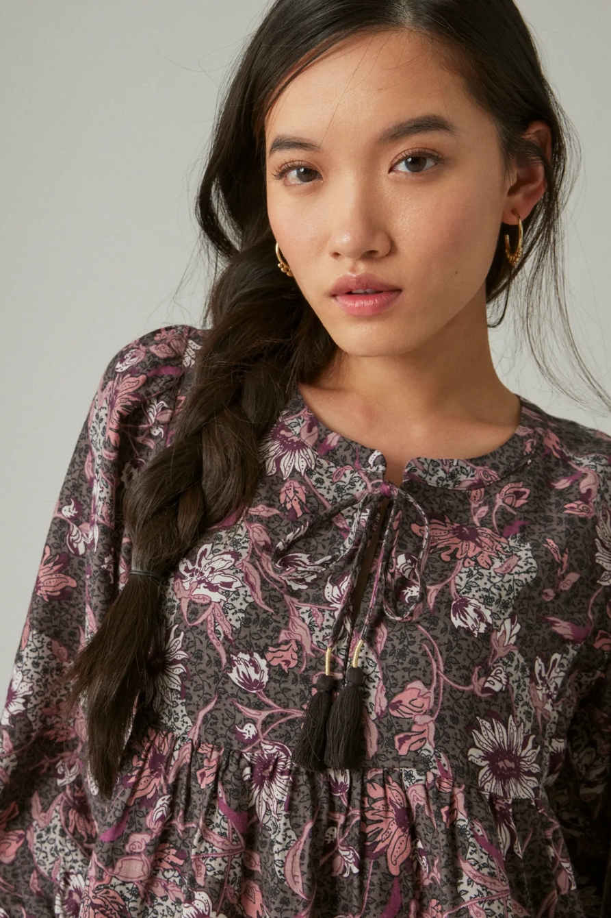 PRINTED PEASANT BLOUSE, image 1