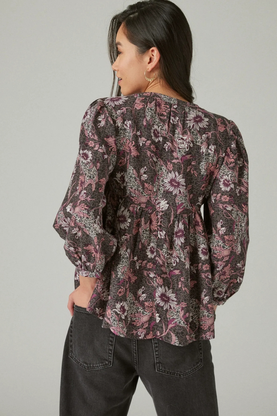 PRINTED PEASANT BLOUSE, image 3
