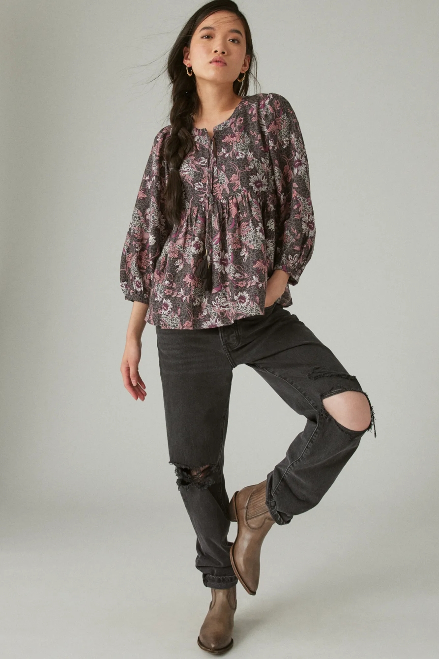 PRINTED PEASANT BLOUSE, image 4