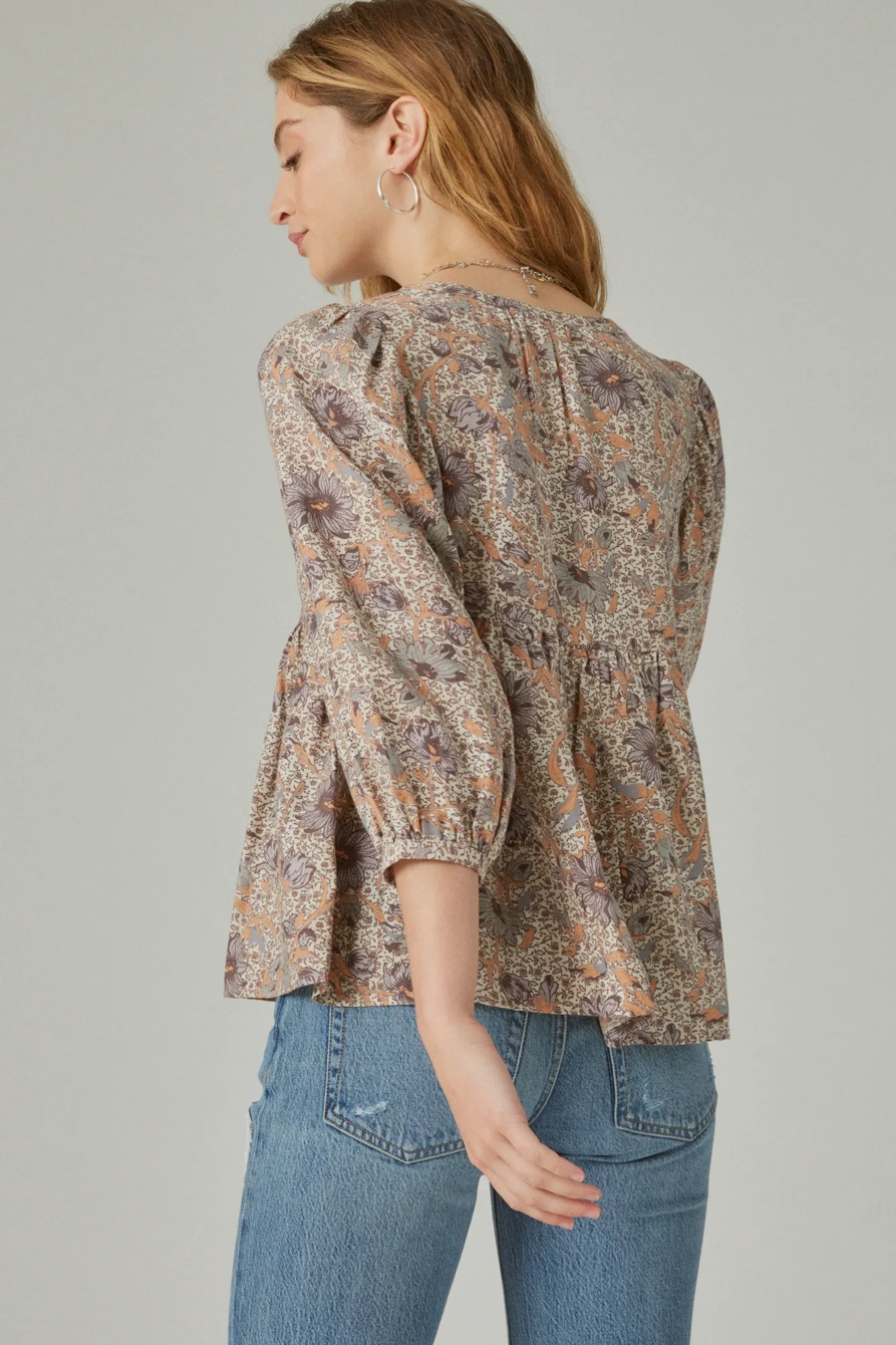 PRINTED PEASANT BLOUSE, image 2