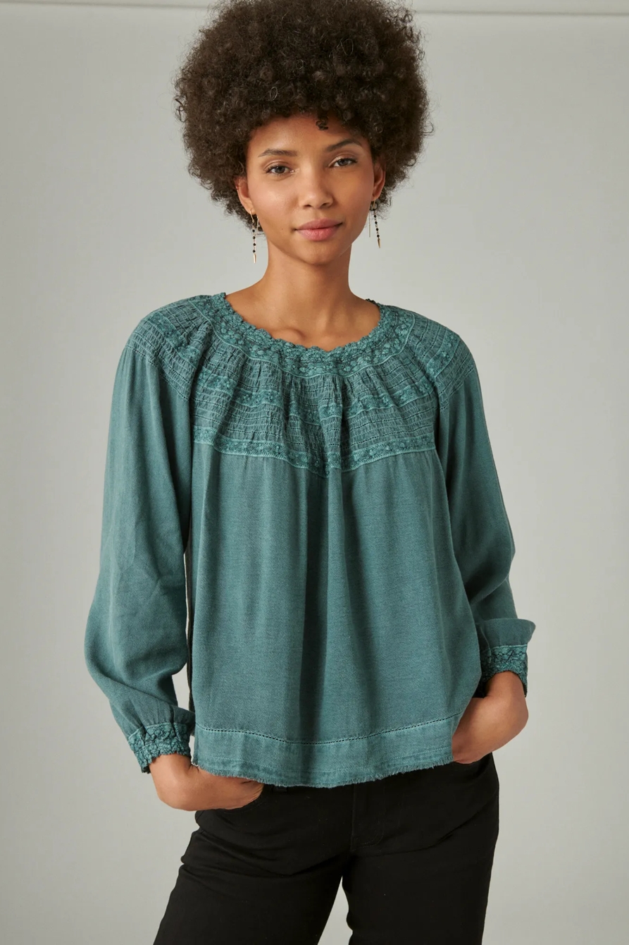 LACE PEASANT TOP, image 1