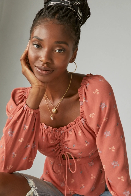 LONG SLEEVE PRINTED TOP, image 1