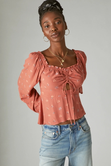 LONG SLEEVE PRINTED TOP, image 2