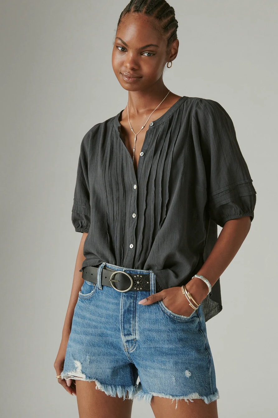 PINTUCK PEASANT BLOUSE, image 1