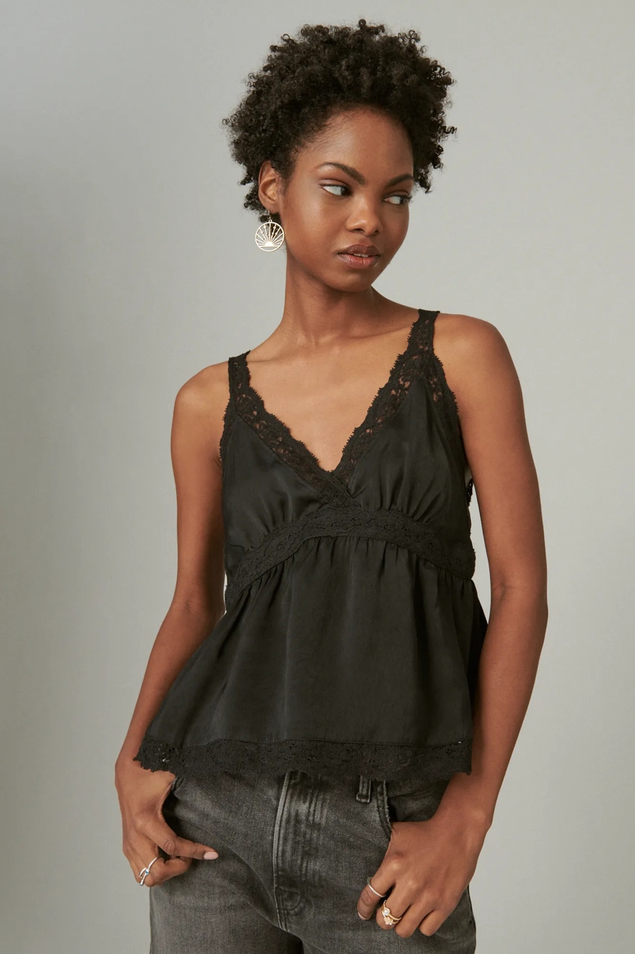 SATIN LACE BABYDOLL CAMI, image 2