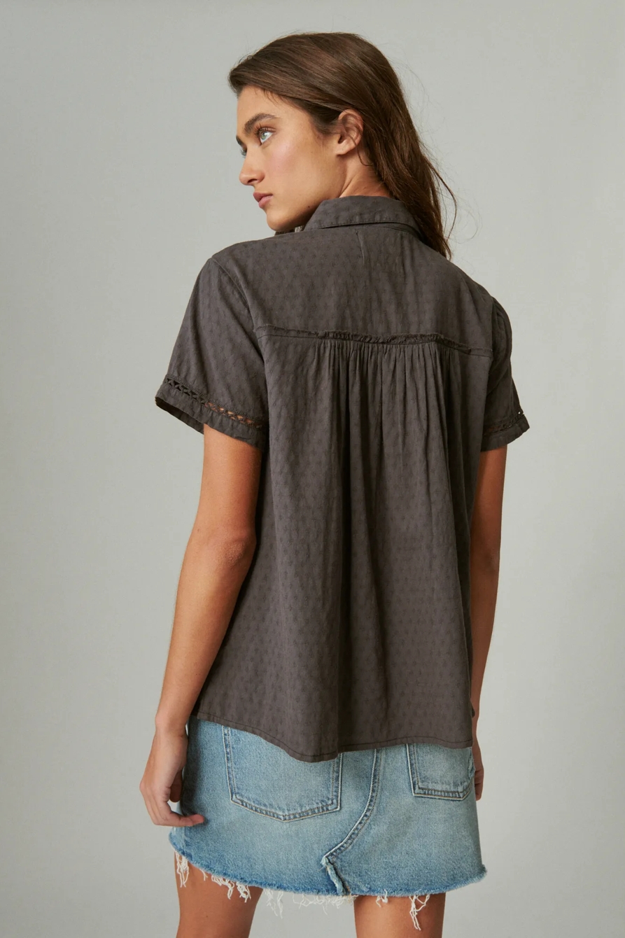 LACE BUTTON DOWN SHIRT, image 3