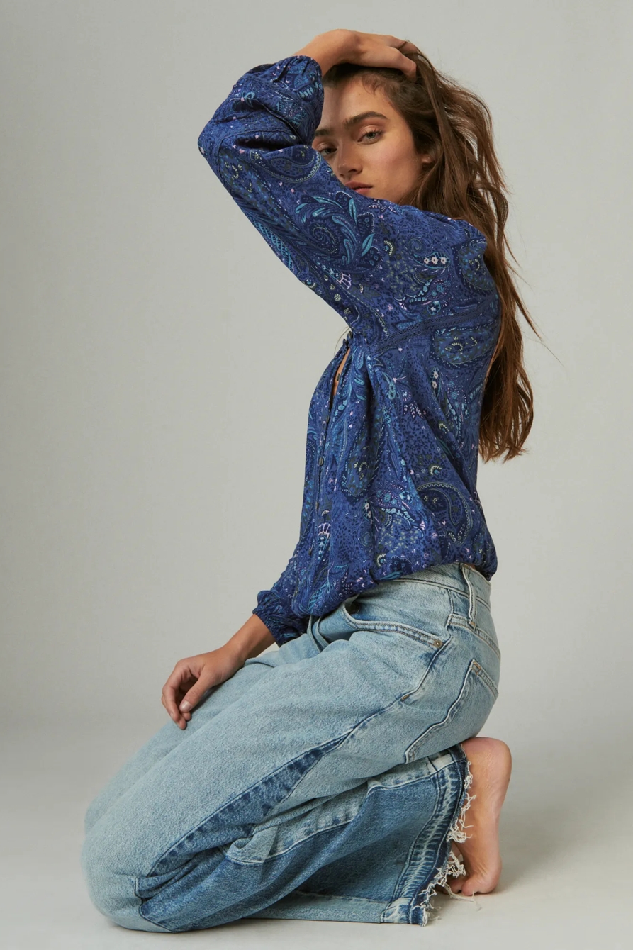 ラッキーブランド Lucky Brand Printed Bubble Hem Blouse レディース シャツ トップス Pink Multi Lucky Brand Printed Bubble Hem Blouse Pink Multi LG (US 10