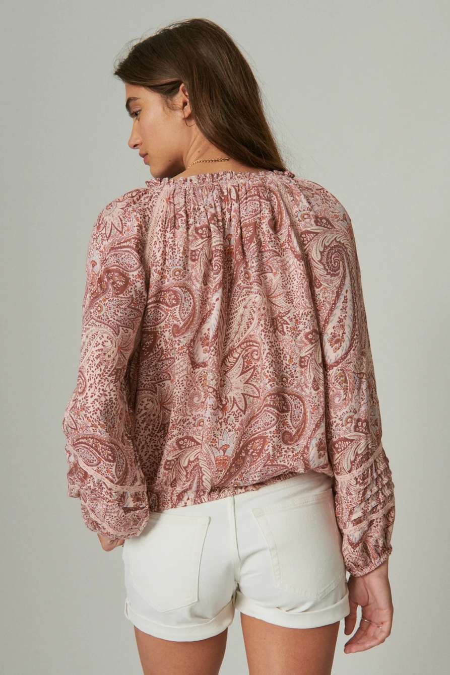 PRINTED BUBBLE HEM BLOUSE, image 3