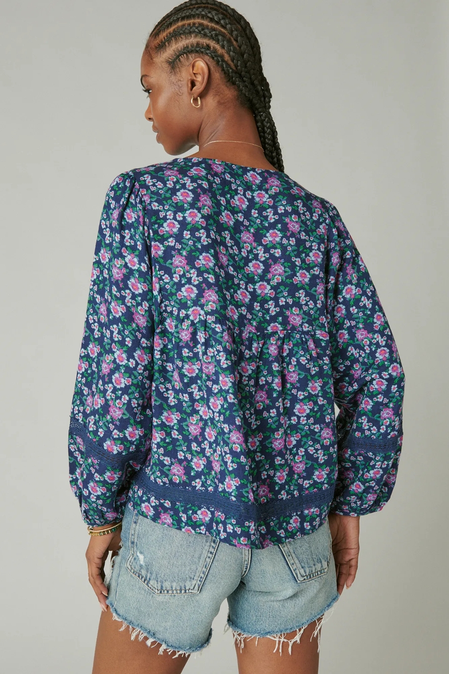 PINTUCK LACE LONG SLEEVE TOP, image 3