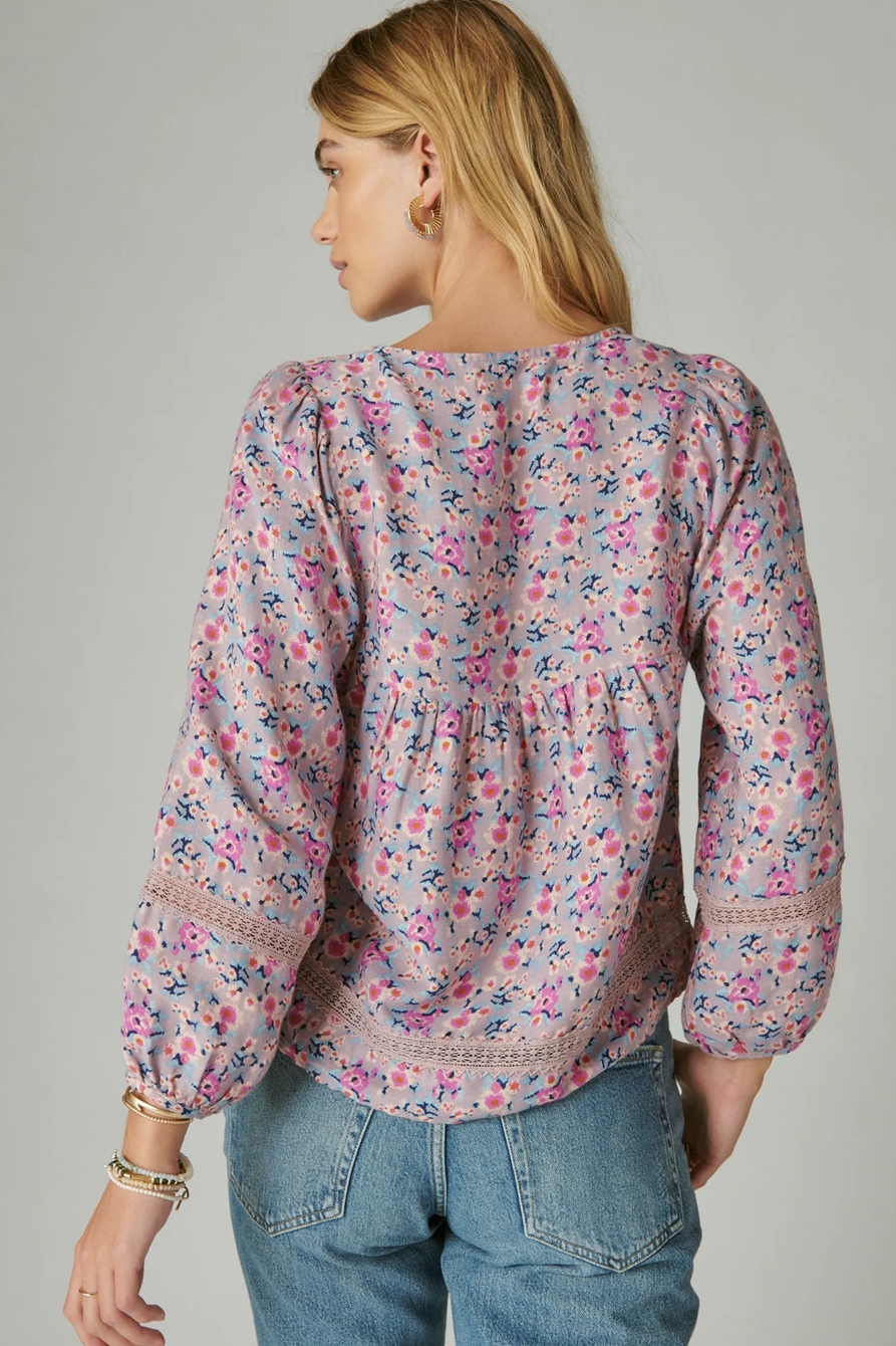 PINTUCK LACE LONG SLEEVE TOP, image 3