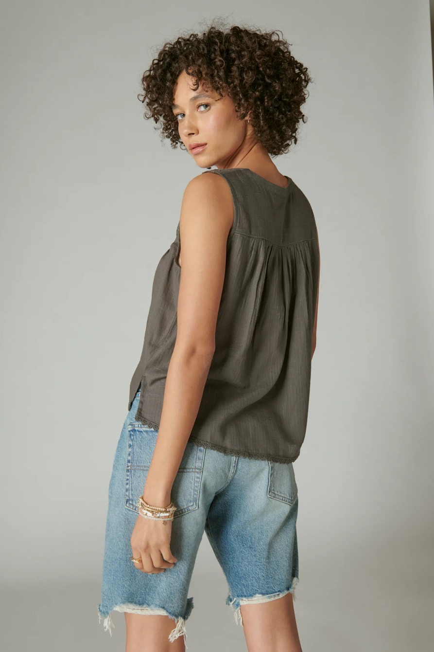 EMBROIDERED CUTWORK TANK, image 4