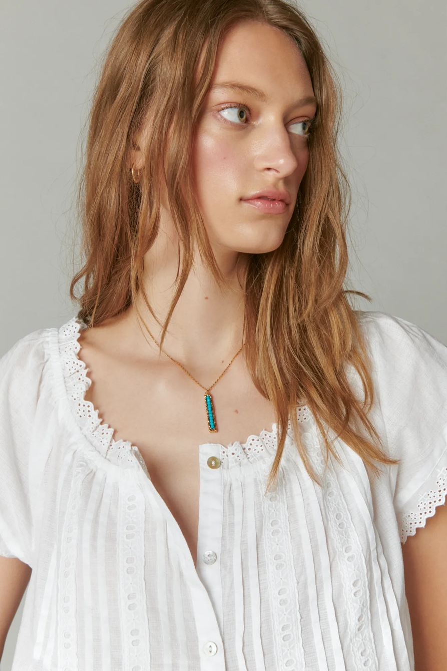 BUTTON FRONT PEASANT TOP, image 4