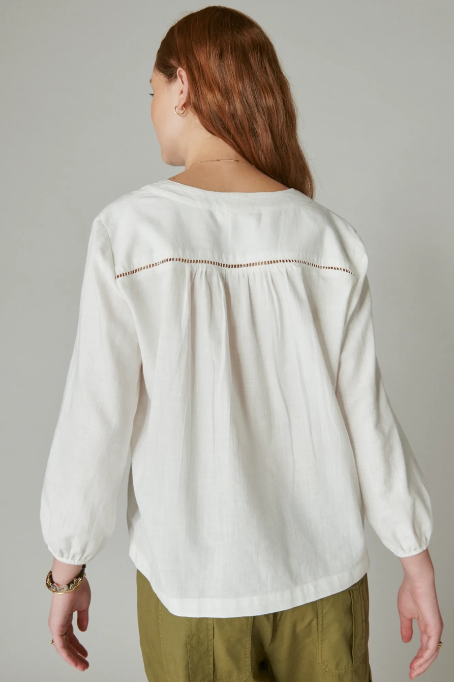 LACE UP PEASANT BLOUSE, image 3