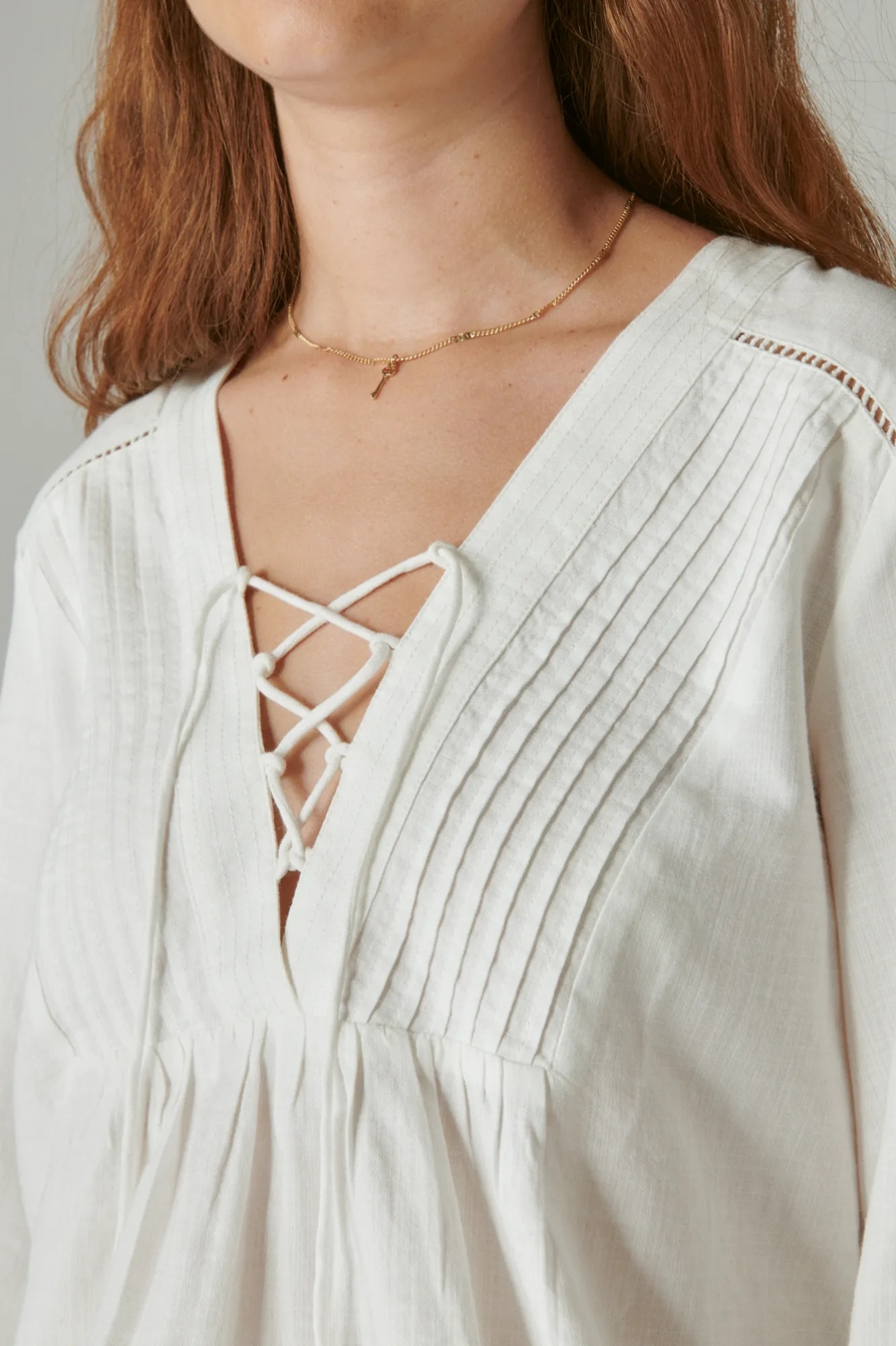 LACE UP PEASANT BLOUSE, image 4