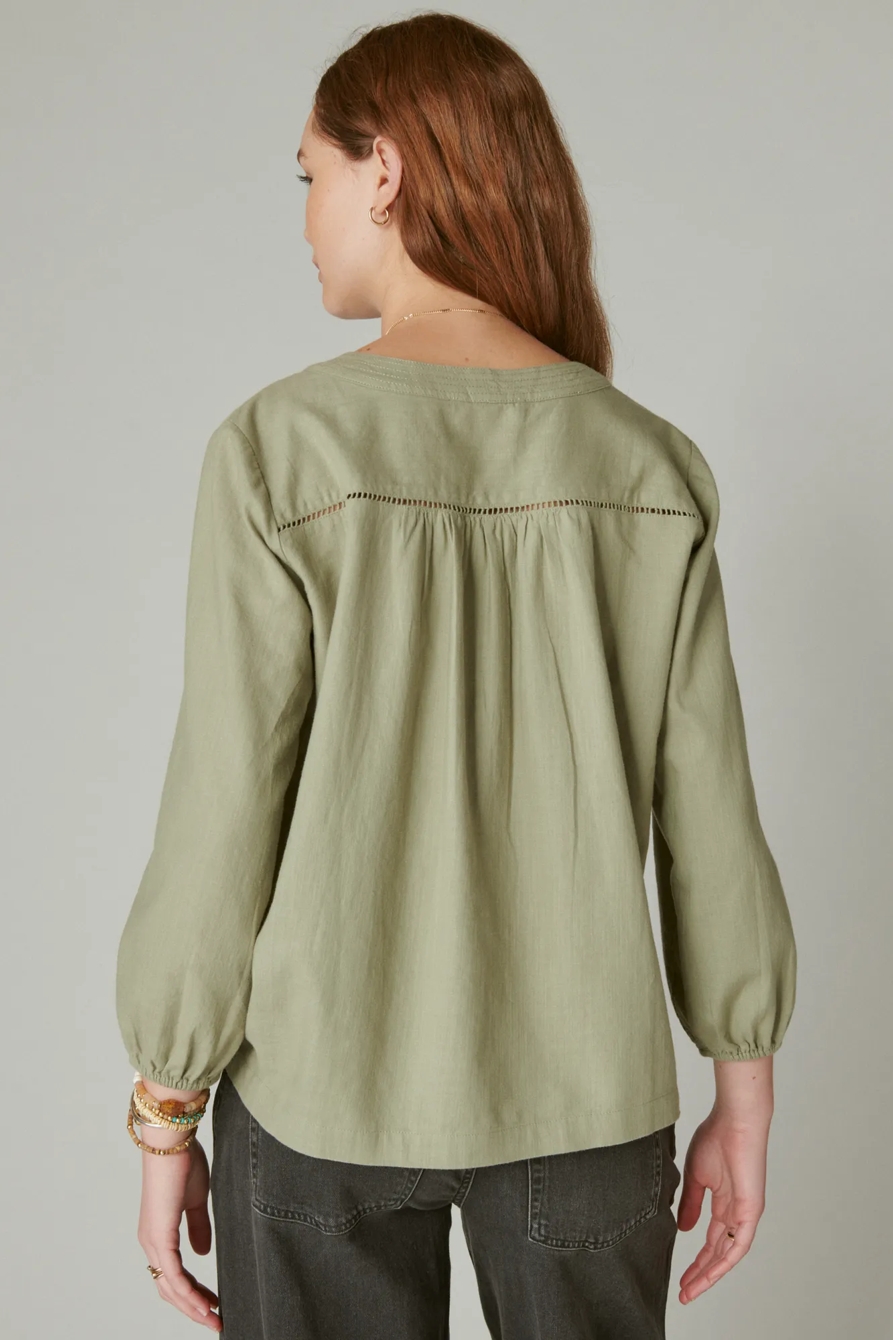 LACE UP PEASANT BLOUSE, image 3