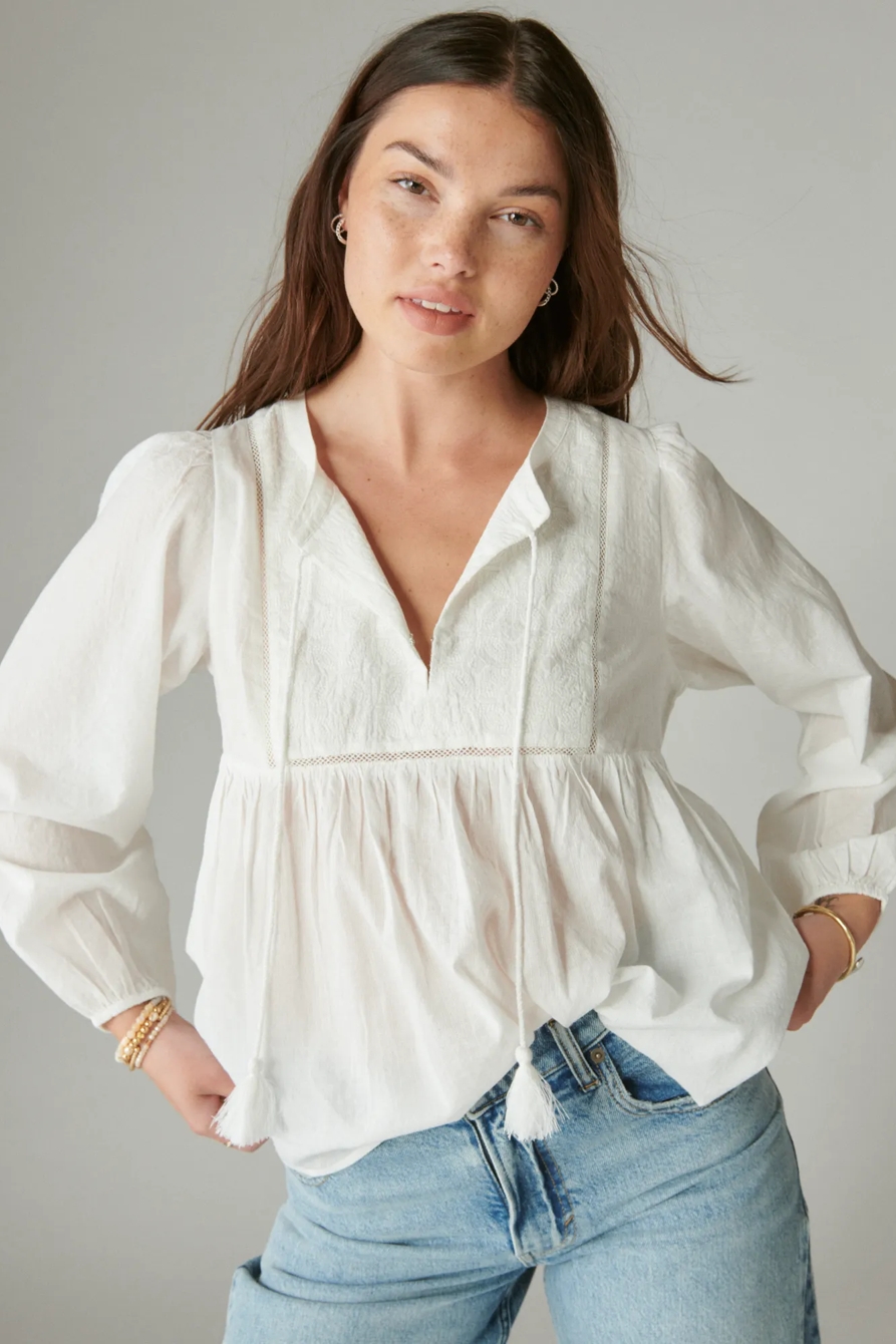 LONG SLEEVE PEASANT BLOUSE, image 3