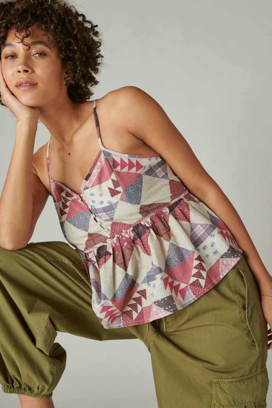 Laura Ashley Printed Patchwork Cami, image 1