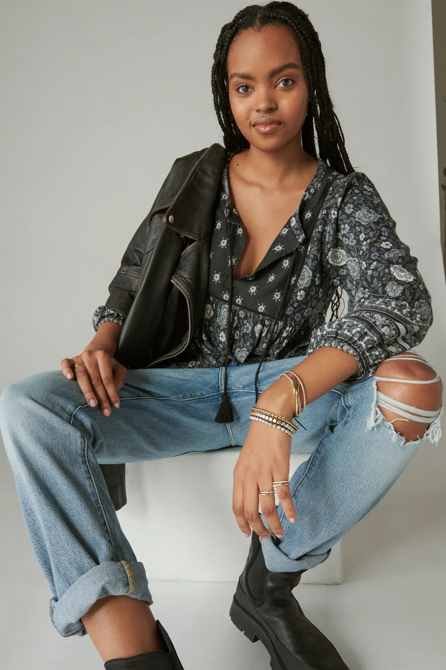 LONG SLEEVE PEASANT BLOUSE, image 2