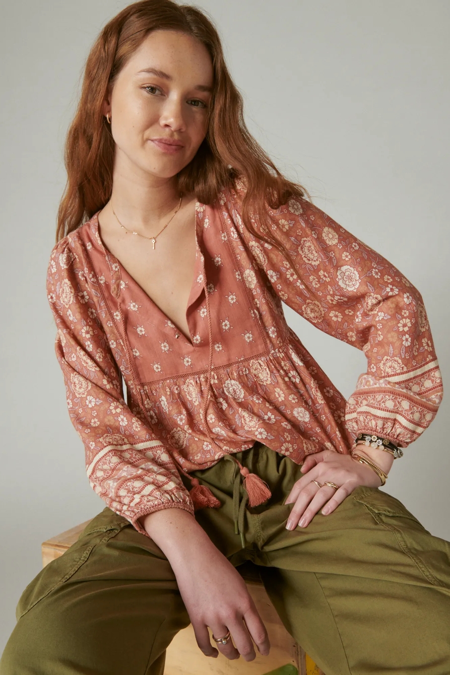 LONG SLEEVE PEASANT BLOUSE, image 2