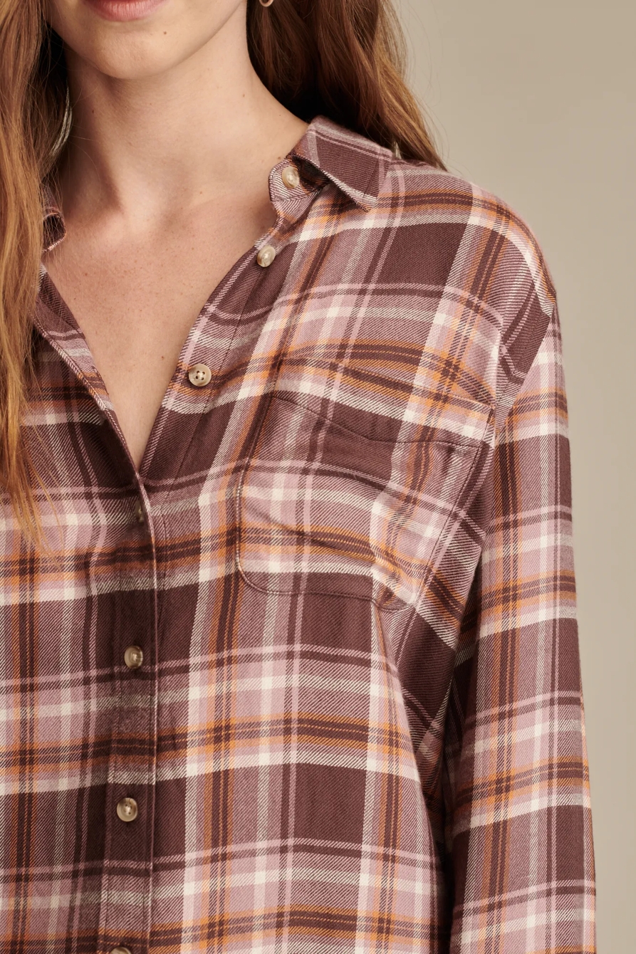 CLOUD PLAID BOYFRIEND FLANNEL SHIRT, image 3