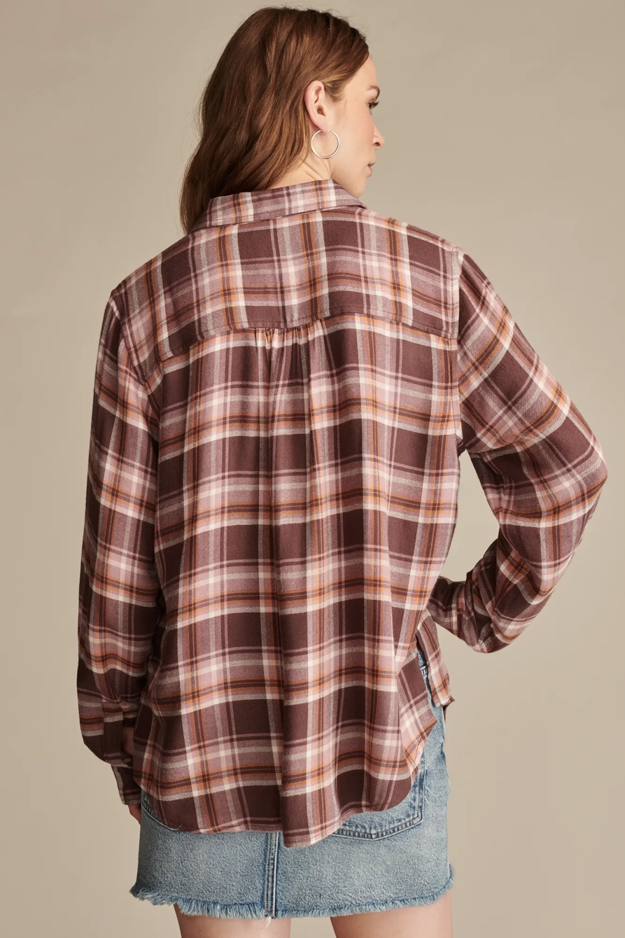 CLOUD PLAID BOYFRIEND FLANNEL SHIRT, image 5