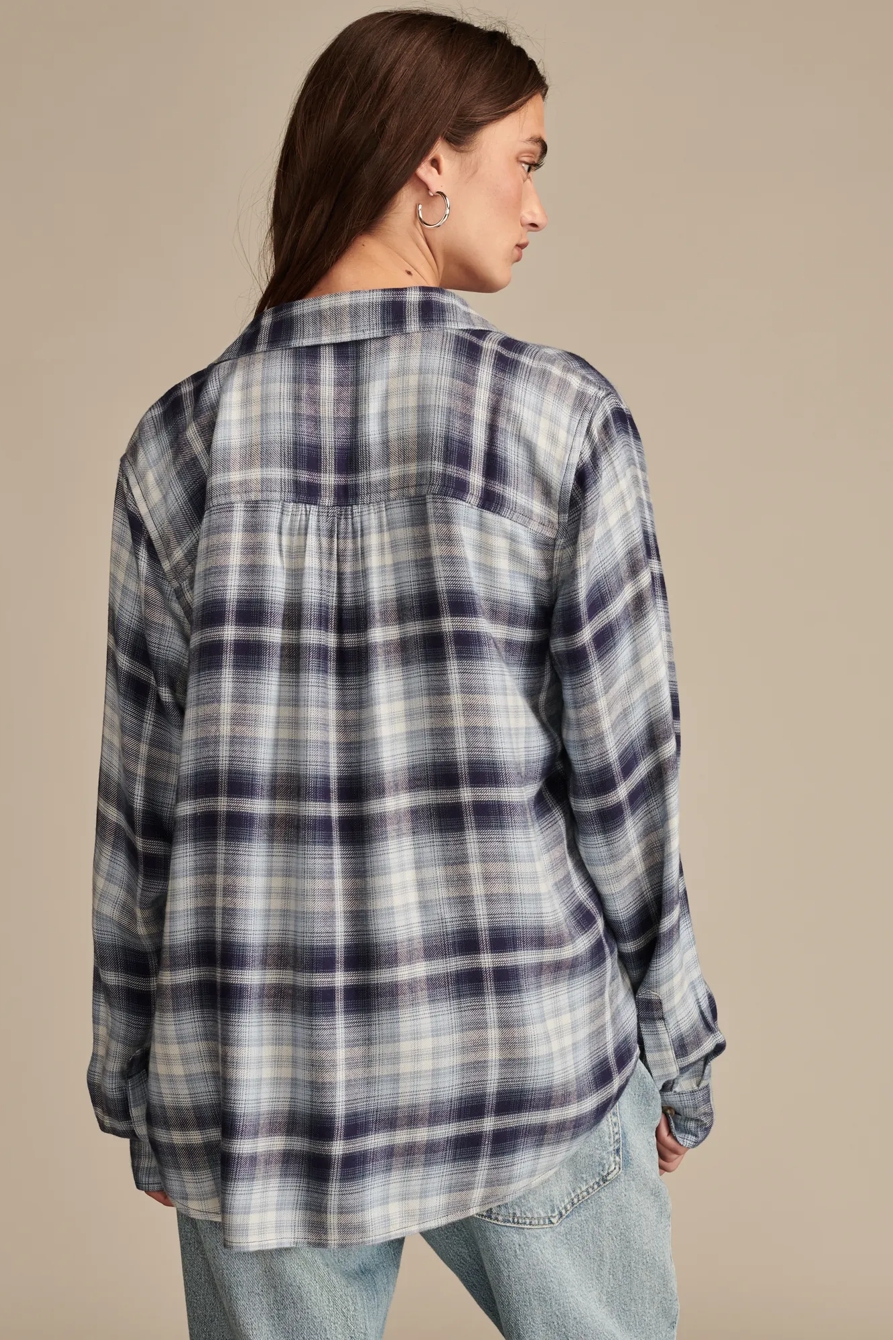 CLOUD PLAID BOYFRIEND FLANNEL SHIRT, image 5