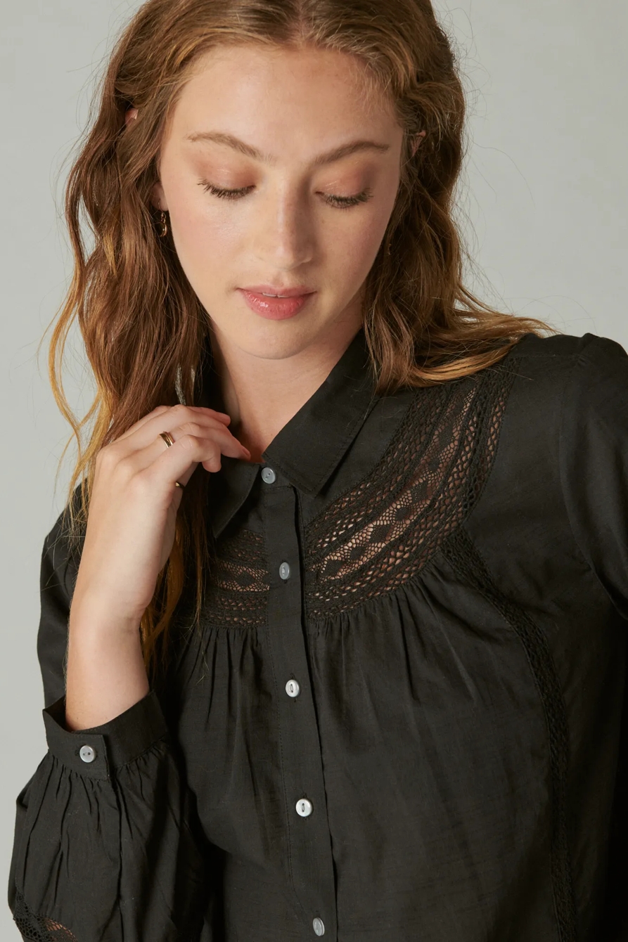 LACE TRIM BUTTON DOWN SHIRT, image 4