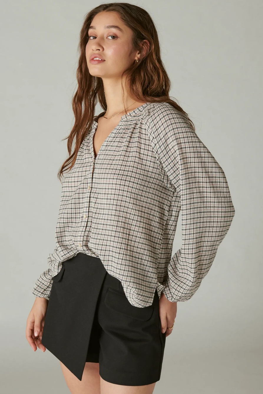 RELAXED PLAID OPEN NECKSHIRT, image 3