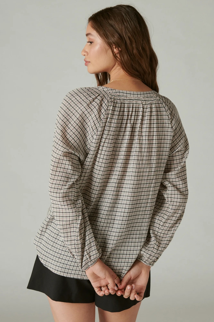 RELAXED PLAID OPEN NECKSHIRT, image 4