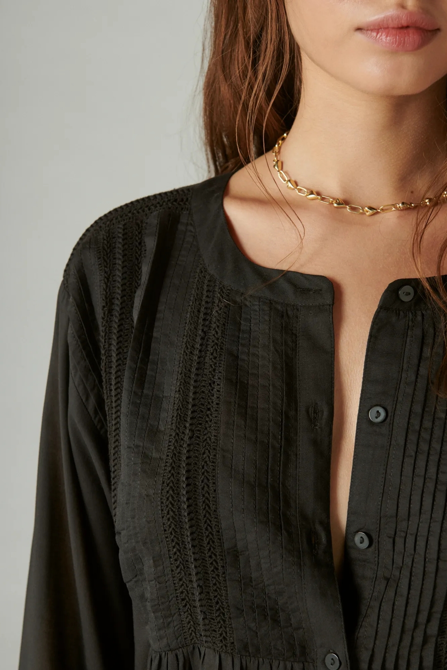 TEXTURED PINTUCK BLOUSE, image 2