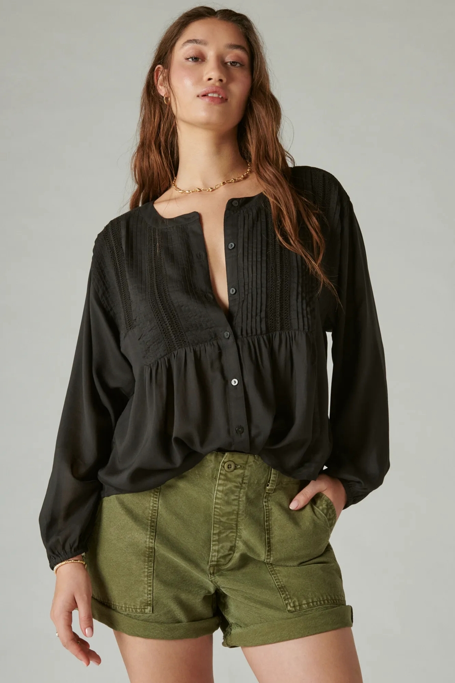 TEXTURED PINTUCK BLOUSE, image 3