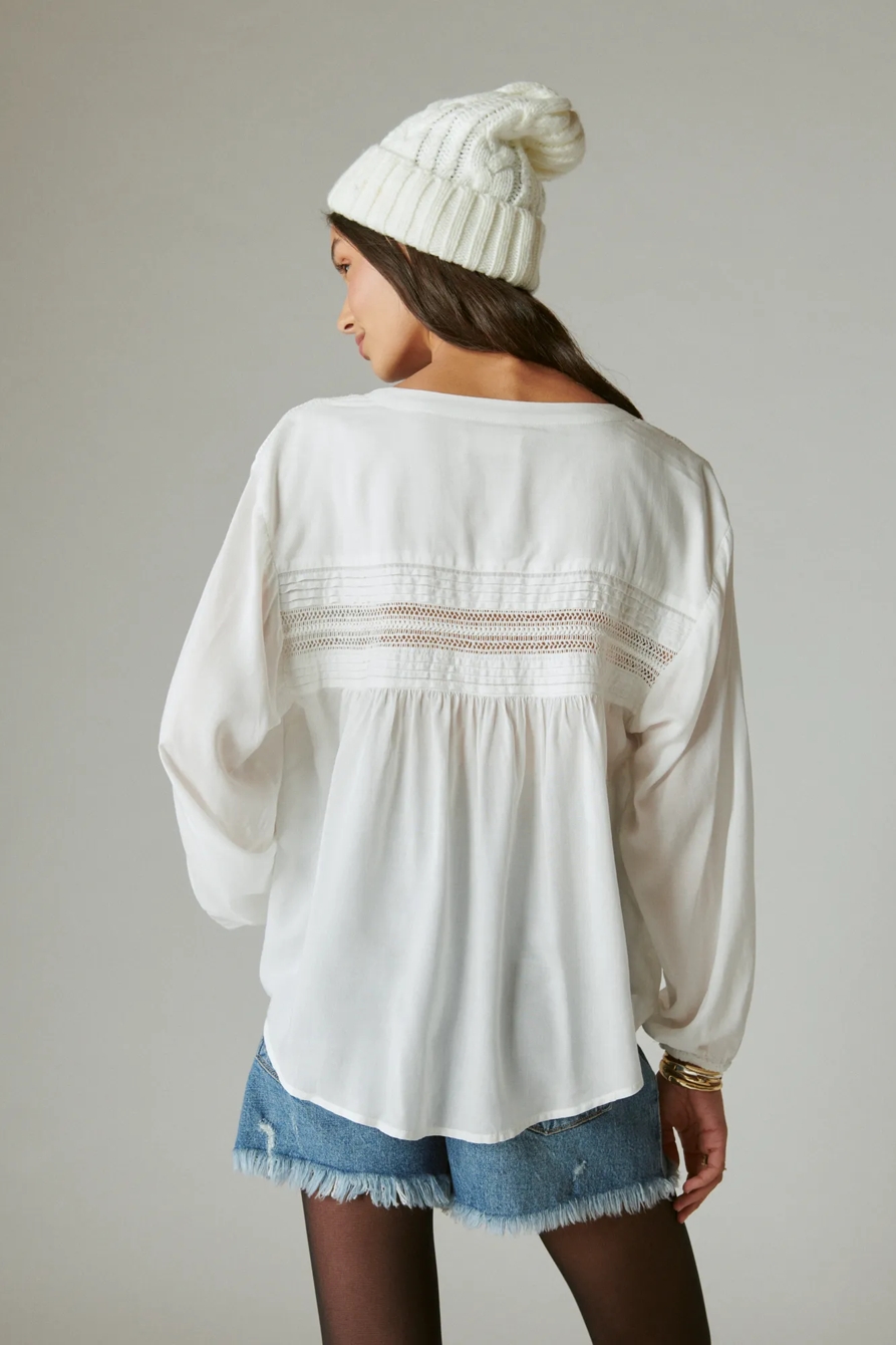 TEXTURED PINTUCK BLOUSE | Lucky Brand TEXTURED PINTUCK BLOUSE | Lucky Brand