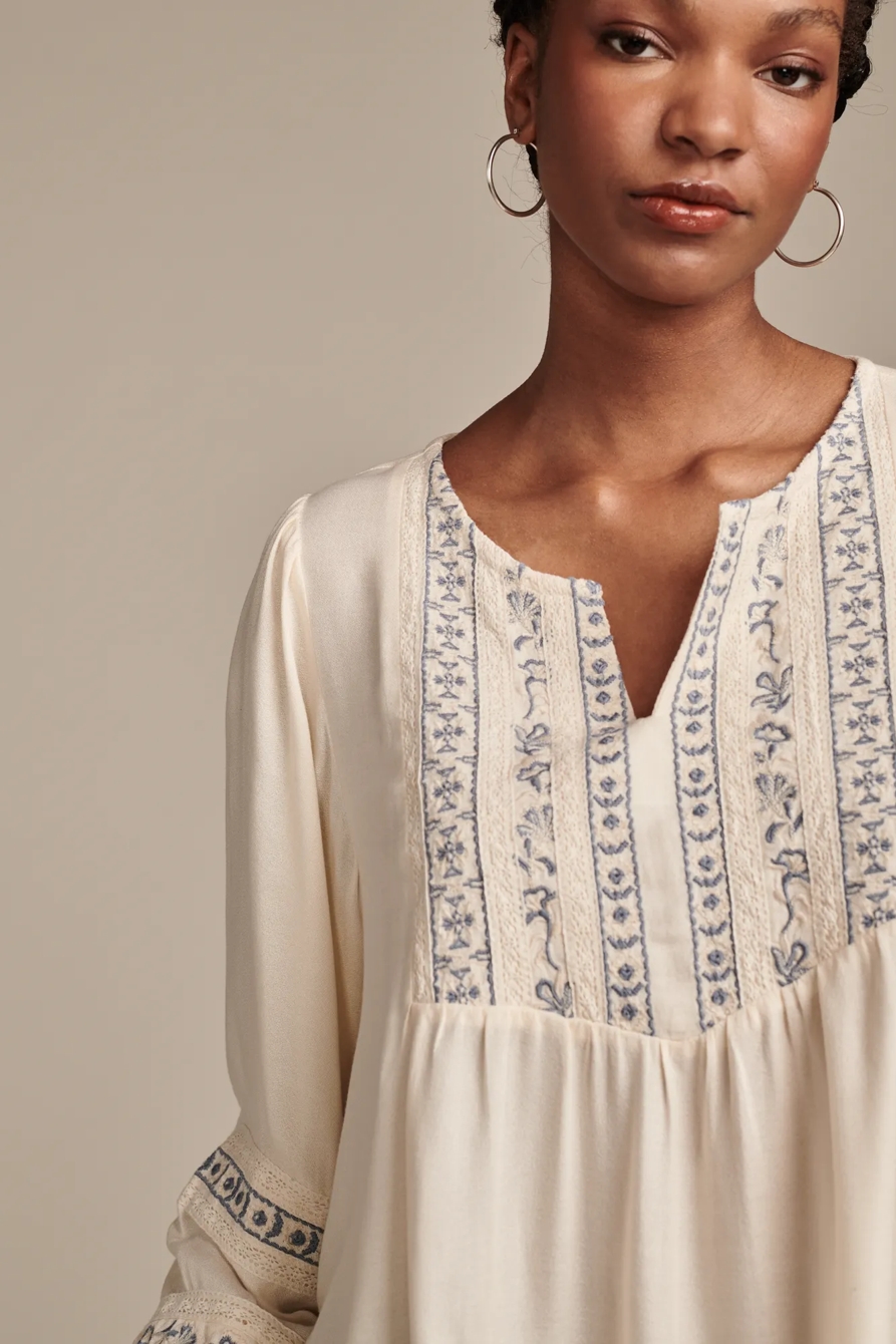 GEO EMBROIDERED BABYDOLL TOP, image 3