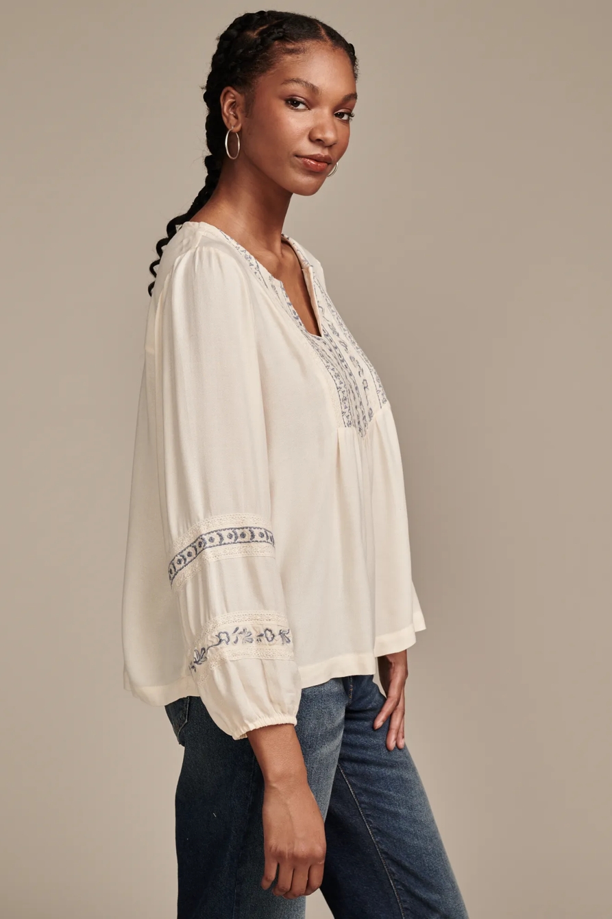 GEO EMBROIDERED BABYDOLL TOP, image 4