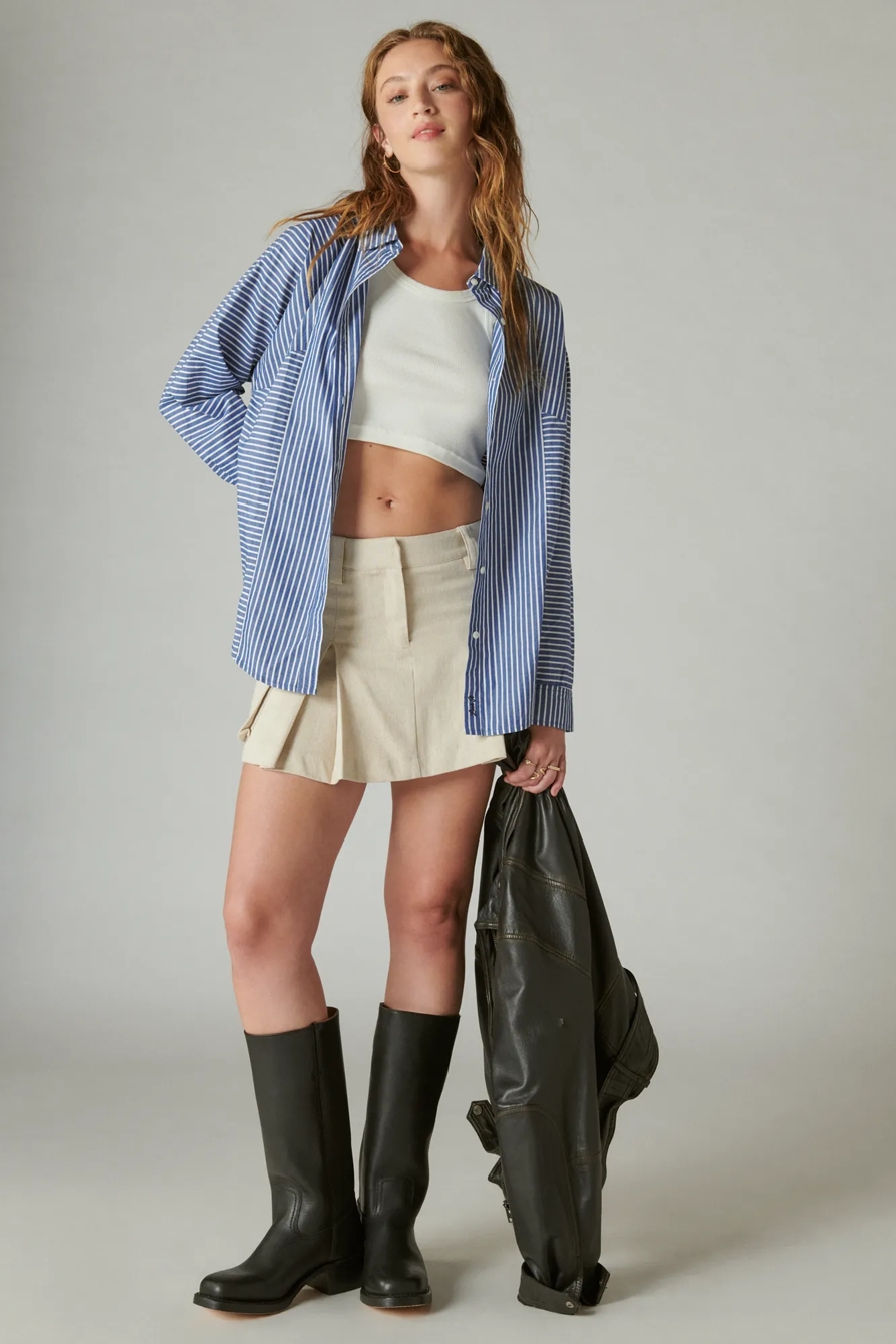 MULTI STRIPE OVERSIZED SEAMED SHIRT, image 1