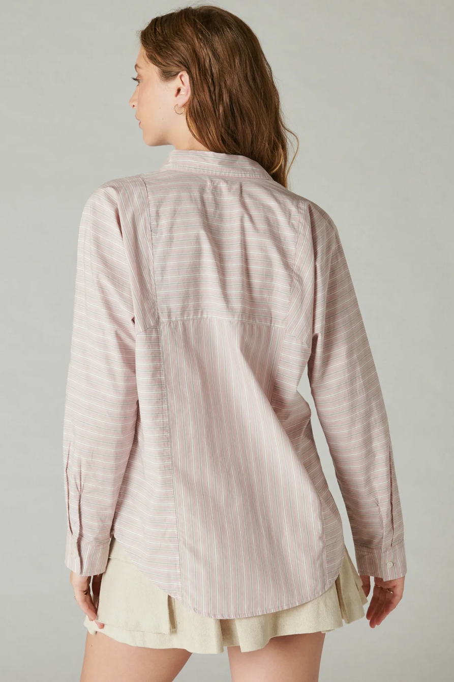 MULTI STRIPE OVERSIZED SEAMED SHIRT, image 3