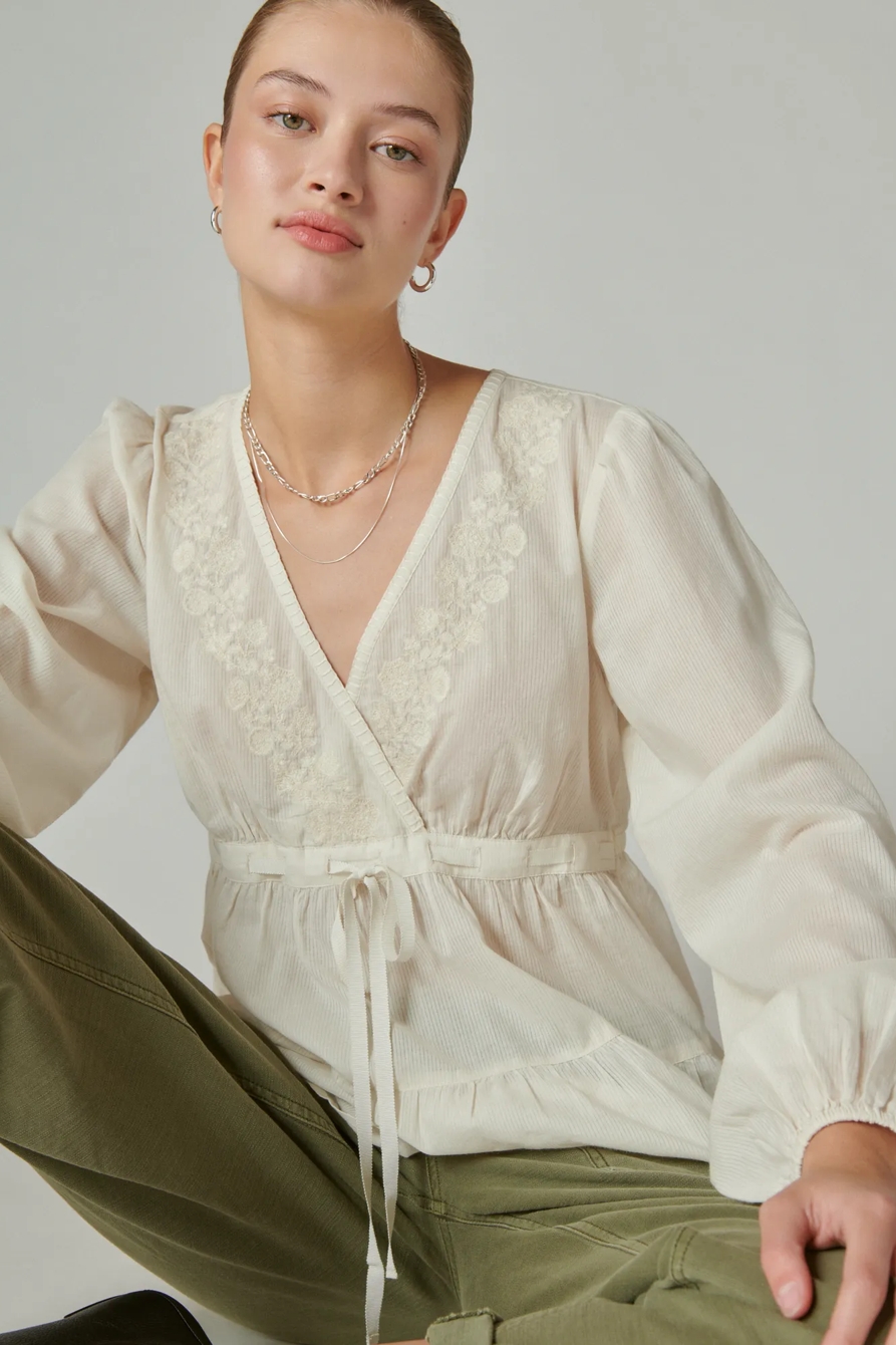 EMBROIDERED BABYDOLL TOP, image 2