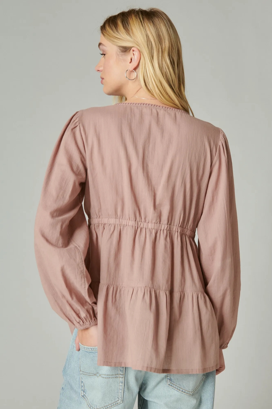EMBROIDERED BABYDOLL TOP, image 3
