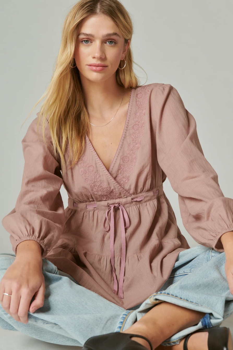 EMBROIDERED BABYDOLL TOP, image 4